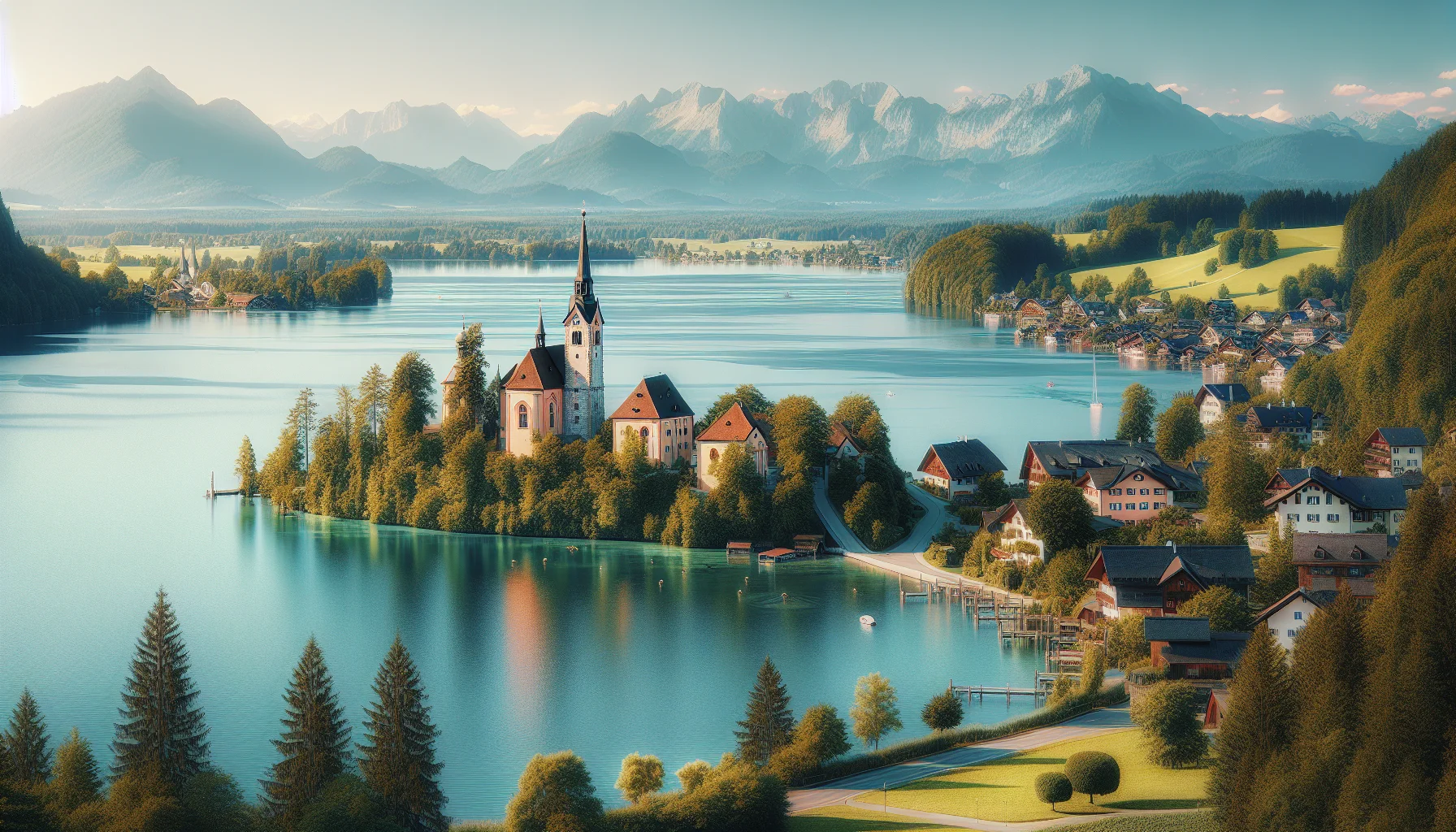 Stadtbild von Breitbrunn am Chiemsee