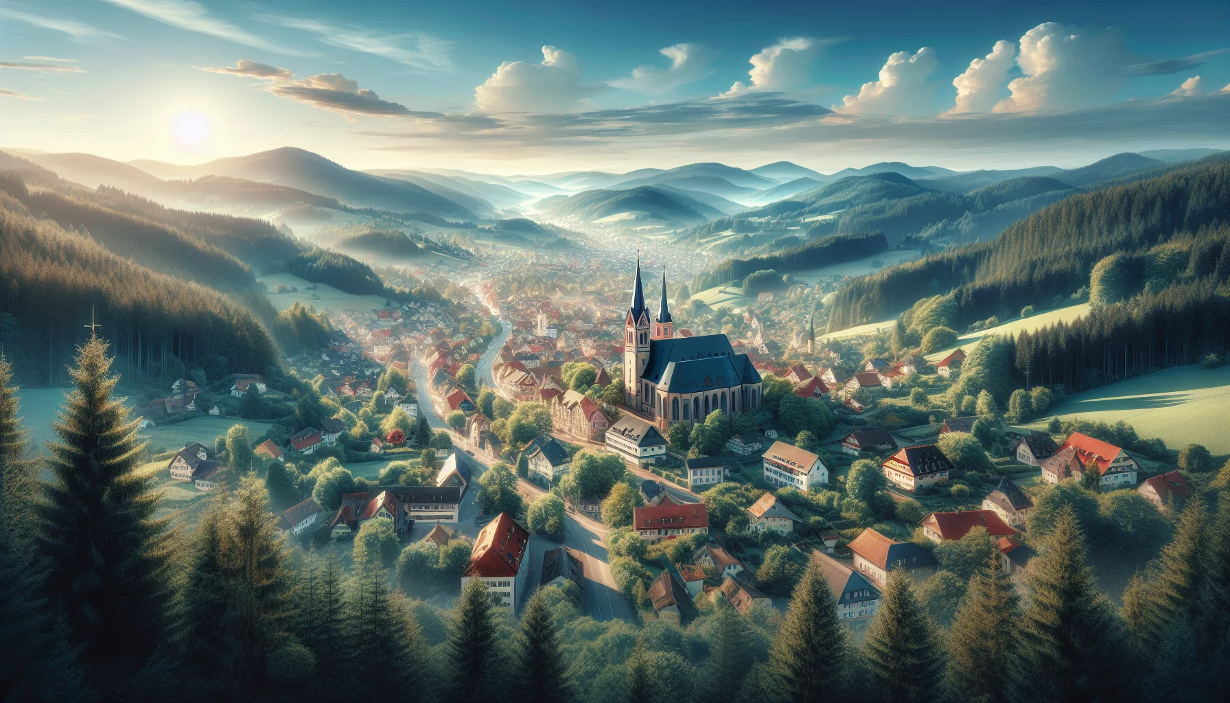 Stadtbild von Häusern