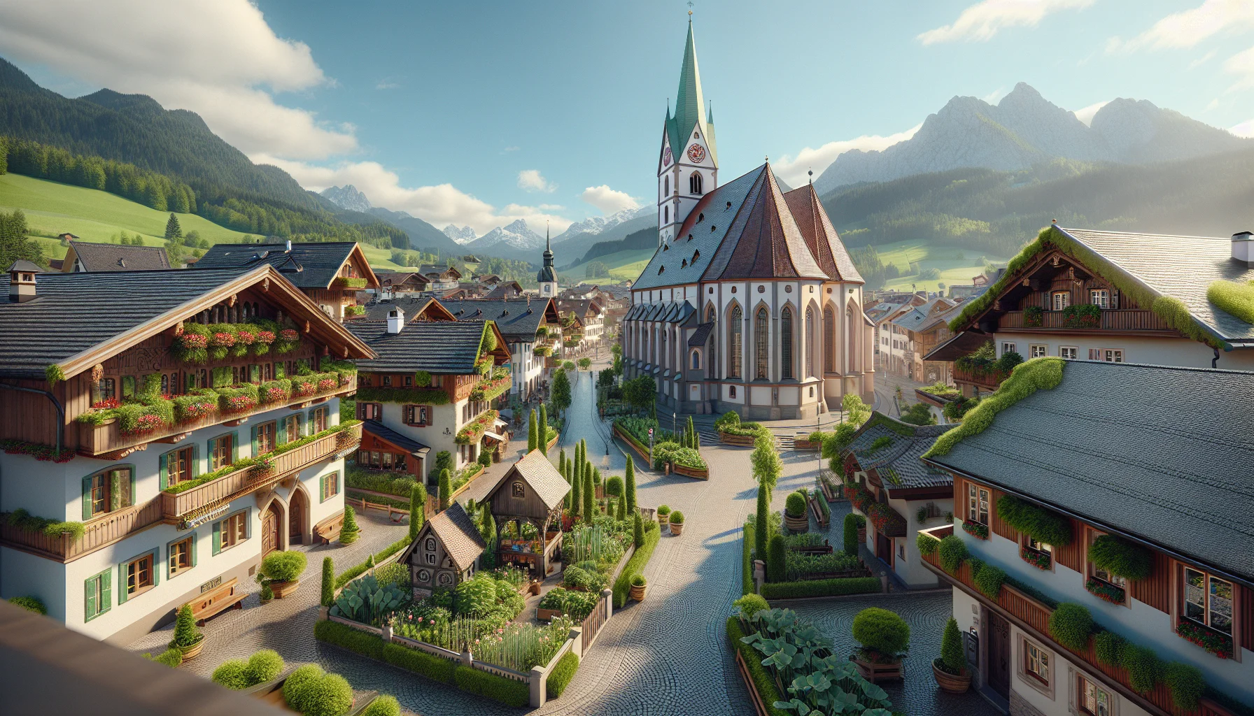 Stadtbild von Merching