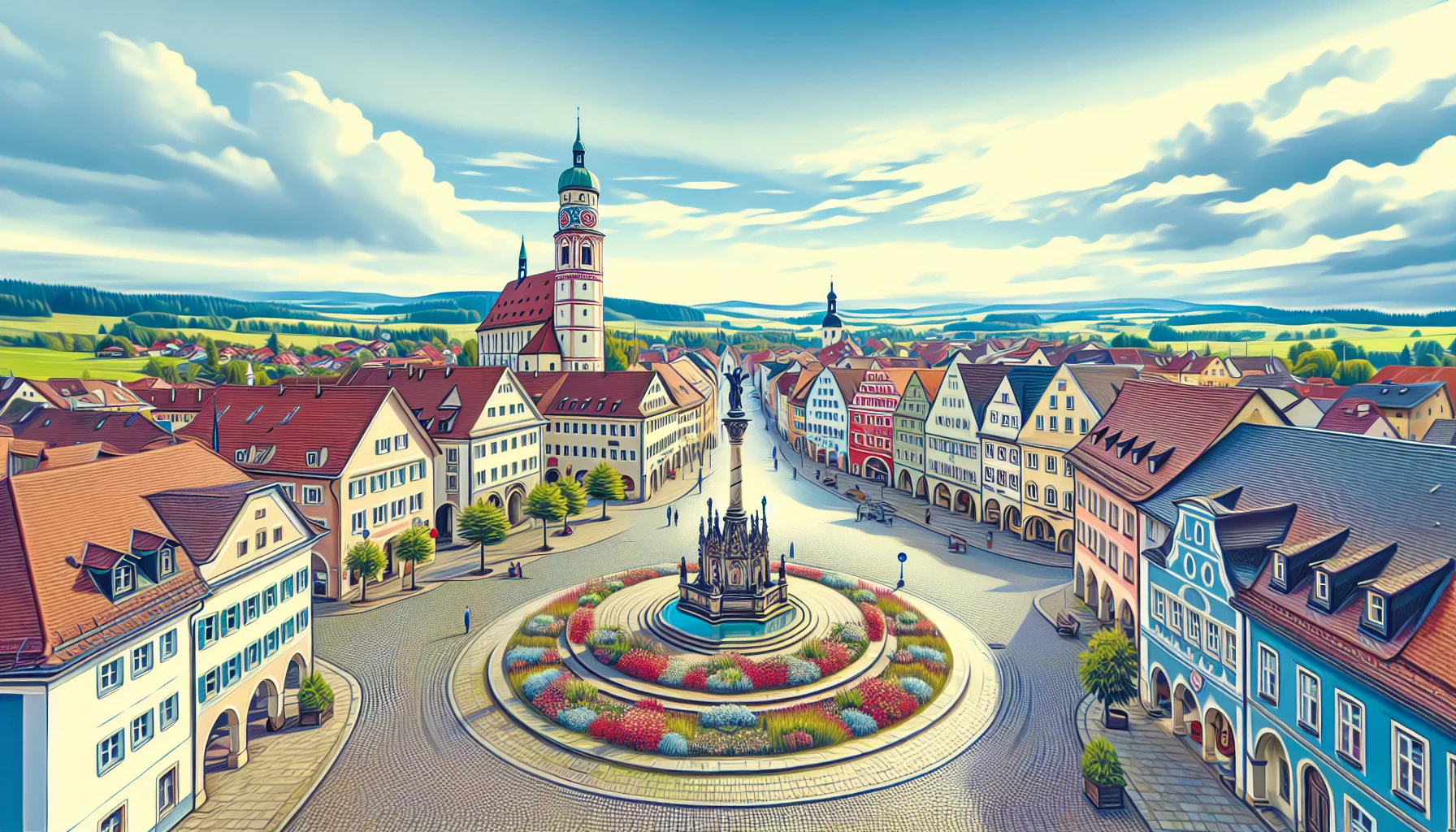 Stadtbild von Weilheim in Oberbayern