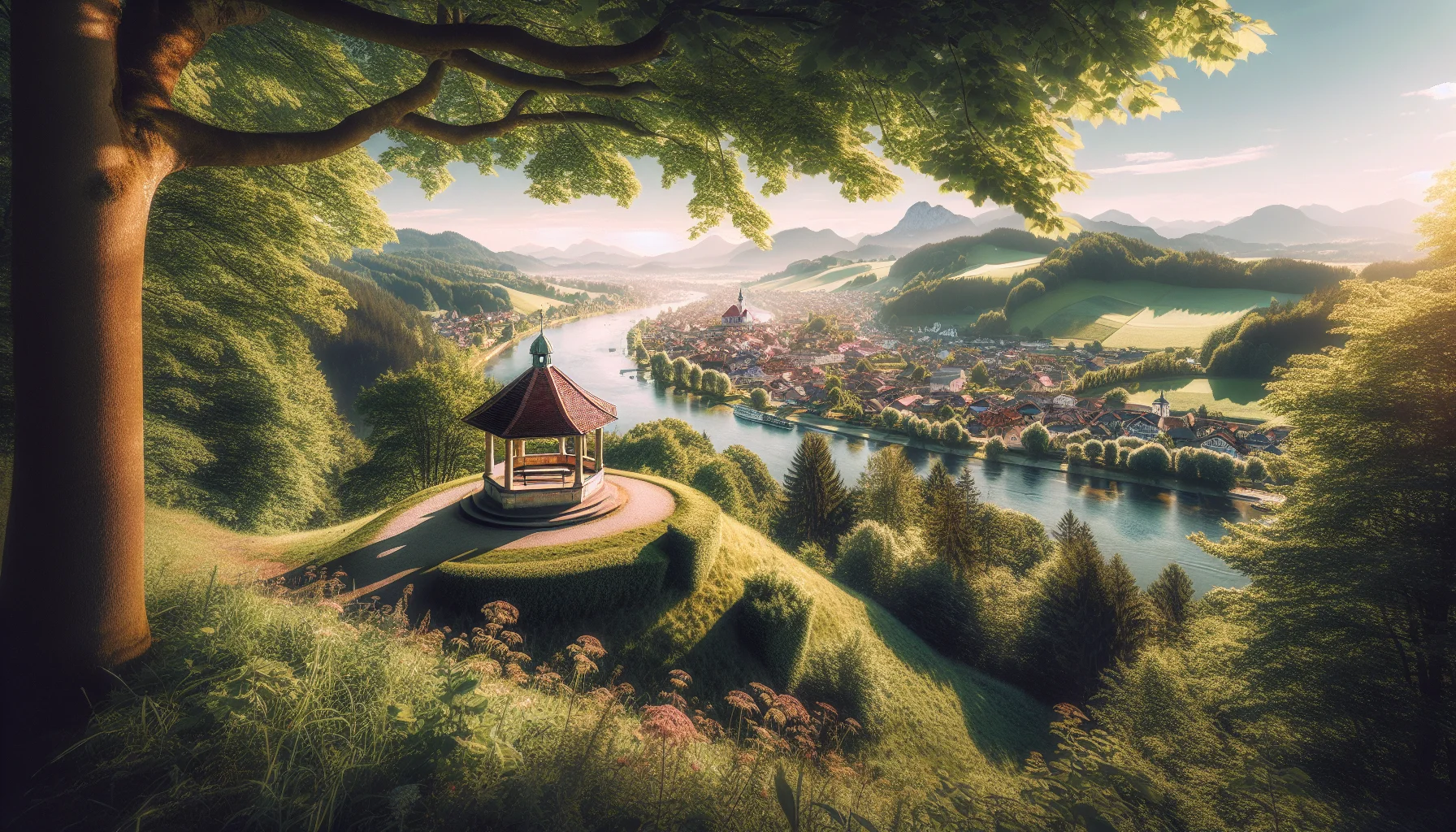 Stadtbild von Wiesmühl an der Alz